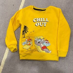 Bright Yellow Chill Out Graphic Sweatshirt